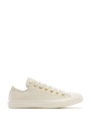 Белый/золотистый - Кожаные низкие кроссовки Converse Chuck Taylor All Star Однотонный - Изображение 5 из 18