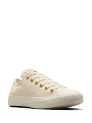 Белый/золотистый - Кожаные низкие кроссовки Converse Chuck Taylor All Star Однотонный - Изображение 6 из 18