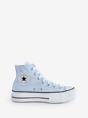 Converse Blue Pale Platform Lift High Top Trainers - Image 1 of 15