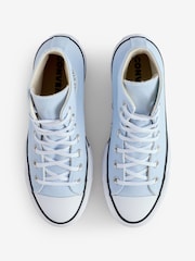 Converse Blue Pale Platform Lift High Top Trainers - Image 10 of 15
