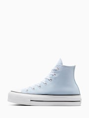 Converse Blue Pale Platform Lift High Top Trainers - Image 2 of 15