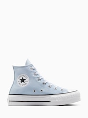 Converse Blue Pale Platform Lift High Top Trainers - Image 3 of 15