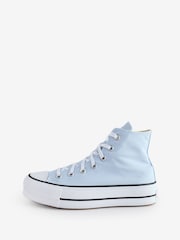 Converse Blue Pale Platform Lift High Top Trainers - Image 4 of 15