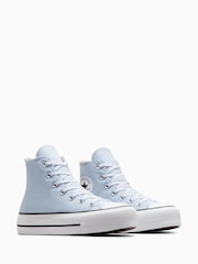 Converse Blue Pale Platform Lift High Top Trainers - Image 5 of 15