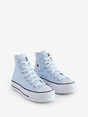 Converse Blue Pale Platform Lift High Top Trainers - Image 6 of 15
