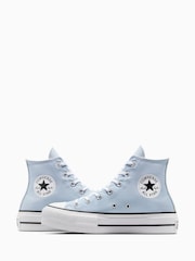 Converse Blue Pale Platform Lift High Top Trainers - Image 8 of 15