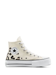 Converse Natural Pale Platform Lift High Top Trainers - Image 1 of 5