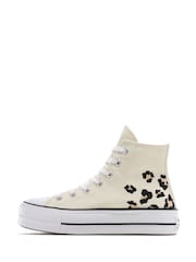 Converse Natural Pale Platform Lift High Top Trainers - Image 2 of 5