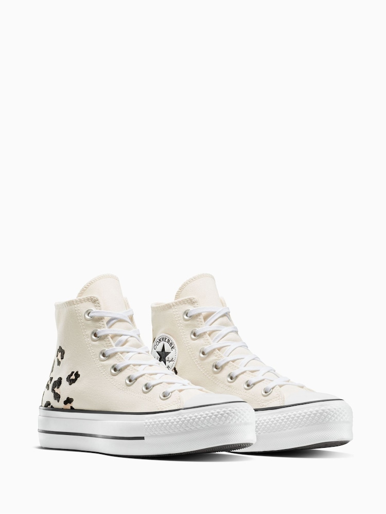 لون طبيعي - حذاء رياضي شاحب مرتفع من الأمام بقبة مرتفعة من Converse - Image 3 of 5