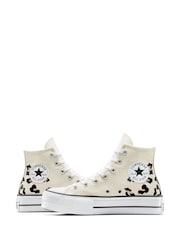 Converse Natural Pale Platform Lift High Top Trainers - Image 4 of 5