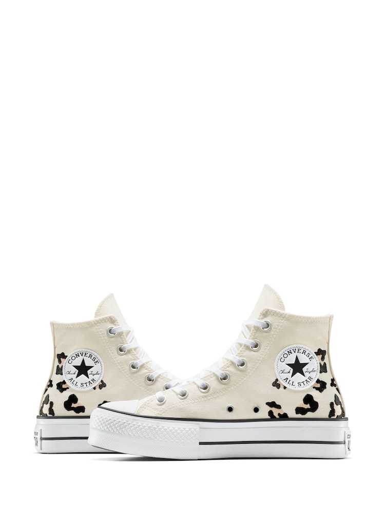 لون طبيعي - حذاء رياضي شاحب مرتفع من الأمام بقبة مرتفعة من Converse - Image 4 of 5