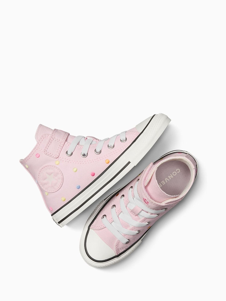 Converse Pink Junior Chuck Taylor Polka Dot Trainers - Image 3 of 8