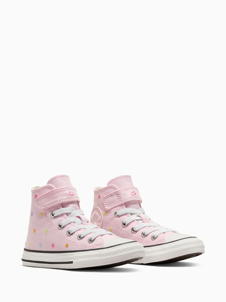 Converse Pink Junior Chuck Taylor Polka Dot Trainers - Image 4 of 8
