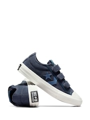 Converse Blue Junior Star Player 76 Suede and Leather Trainers - Image 7 of 10