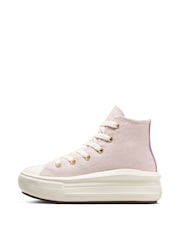 Converse Pink Move Platform High Top Junior Trainers - Image 2 of 9