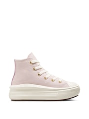 Converse Pink Move Platform High Top Junior Trainers - Image 3 of 9
