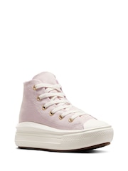 Converse Pink Move Platform High Top Junior Trainers - Image 4 of 9