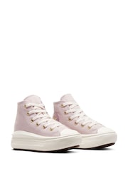 Converse Pink Move Platform High Top Junior Trainers - Image 5 of 9