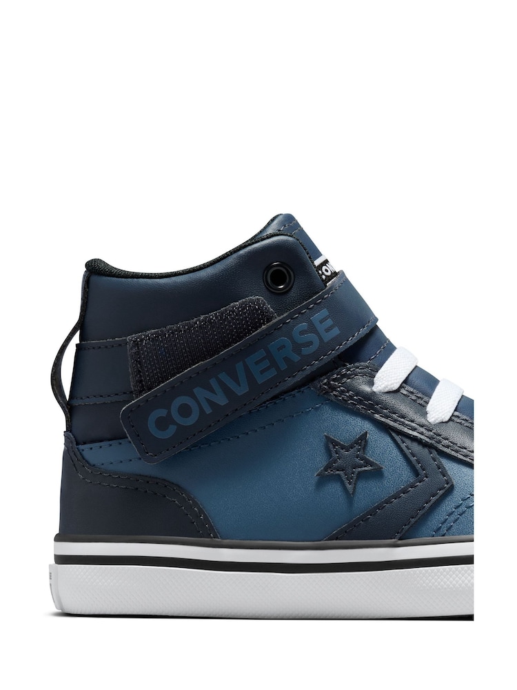 Converse Blue Junior Pro Blaze Strap Easy On High Top Trainers - Image 11 of 11