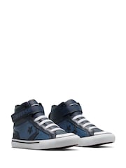 Converse Blue Junior Pro Blaze Strap Easy On High Top Trainers - Image 6 of 11