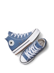 Converse Blue Junior Chuck Taylor EVA Lift Trainers - Image 10 of 11