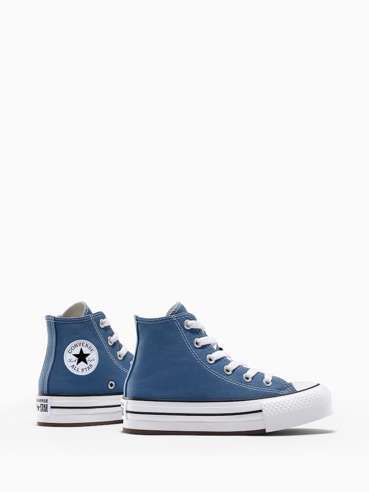 Converse Blue Junior Chuck Taylor EVA Lift Trainers - Image 7 of 11