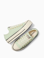 Converse Green Chuck Taylor All Star Lift Suede Low Trainers - Image 5 of 7