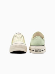 Converse Green Chuck Taylor All Star Lift Suede Low Trainers - Image 6 of 7