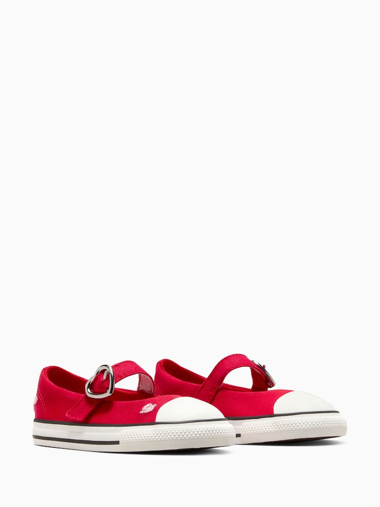 Converse Red Infant Hearts Chuck Taylor Dainty Mary Jane Trainers - Image 3 of 8