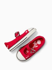 Converse Red Infant Hearts Chuck Taylor Dainty Mary Jane Trainers - Image 4 of 8