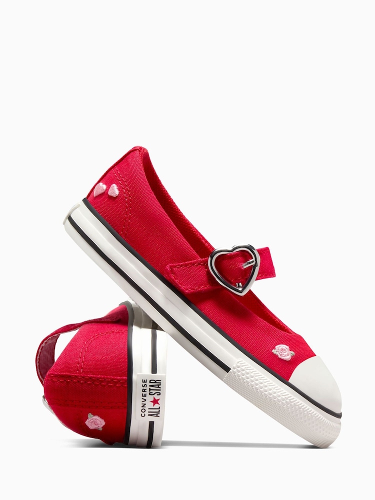 Converse Red Infant Hearts Chuck Taylor Dainty Mary Jane Trainers - Image 5 of 8