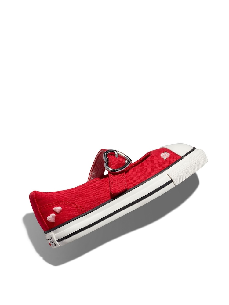 Converse Red Infant Hearts Chuck Taylor Dainty Mary Jane Trainers - Image 6 of 8