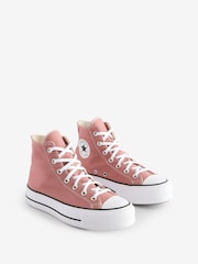Converse Natural Chuck Taylor All Star Lift High Trainers - Image 3 of 13