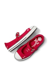Converse Red Junior Hearts Chuck Taylor Dainty Mary Jane Trainers - Image 5 of 9