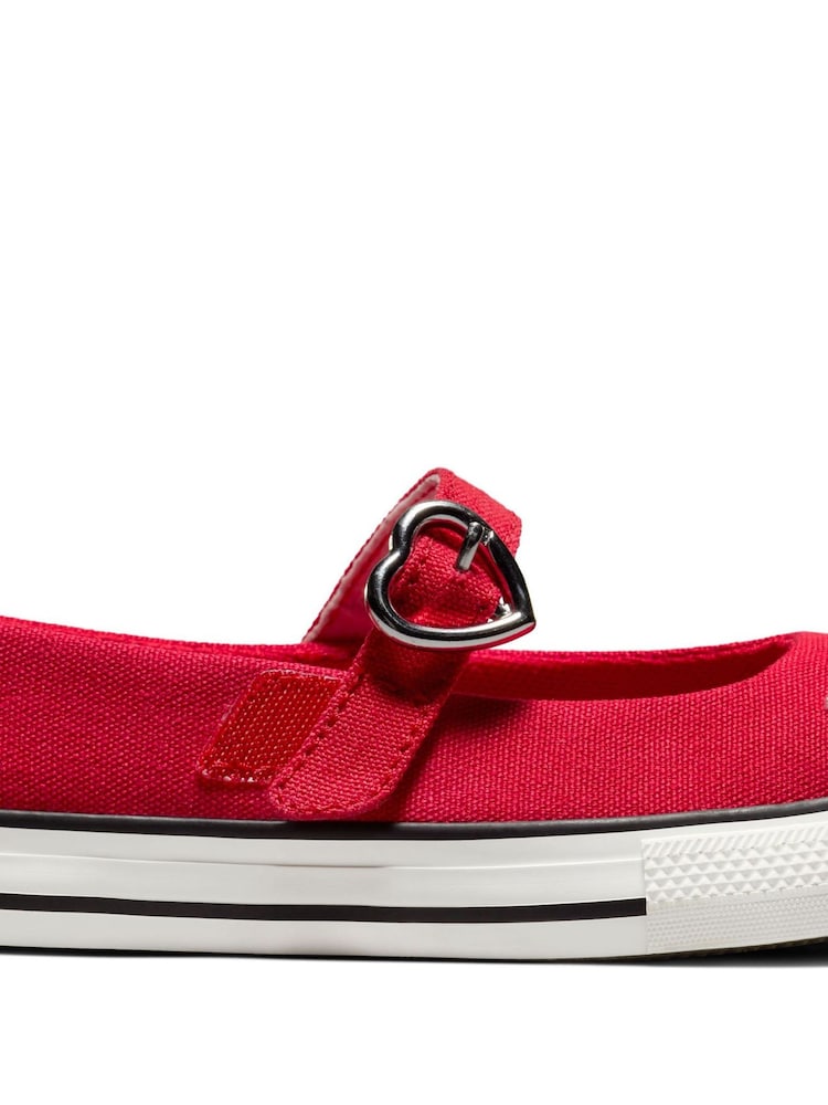 Converse Red Junior Hearts Chuck Taylor Dainty Mary Jane Trainers - Image 9 of 9