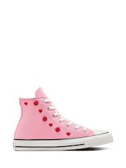 Converse Pink Youth Hearts Chuck Taylor Trainers - Image 3 of 9
