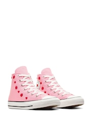 Converse Pink Youth Hearts Chuck Taylor Trainers - Image 4 of 9