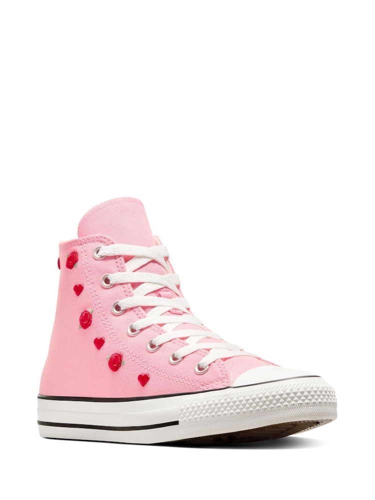 وردي - حذاء رياضي بطبعة قلوب للشباب تشكيلة Chuck Taylor من Converse - Image 5 of 9