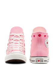 Converse Pink Youth Hearts Chuck Taylor Trainers - Image 8 of 9