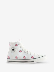 Converse White Youth Hearts Chuck Taylor Trainers - Image 1 of 9