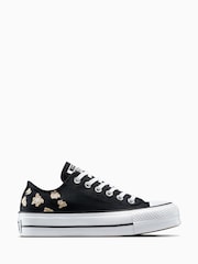 Converse Black Platform Lift Chuck Ox Trainers - Image 1 of 7