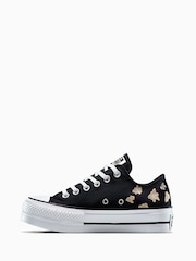 Converse Black Platform Lift Chuck Ox Trainers - Image 2 of 7