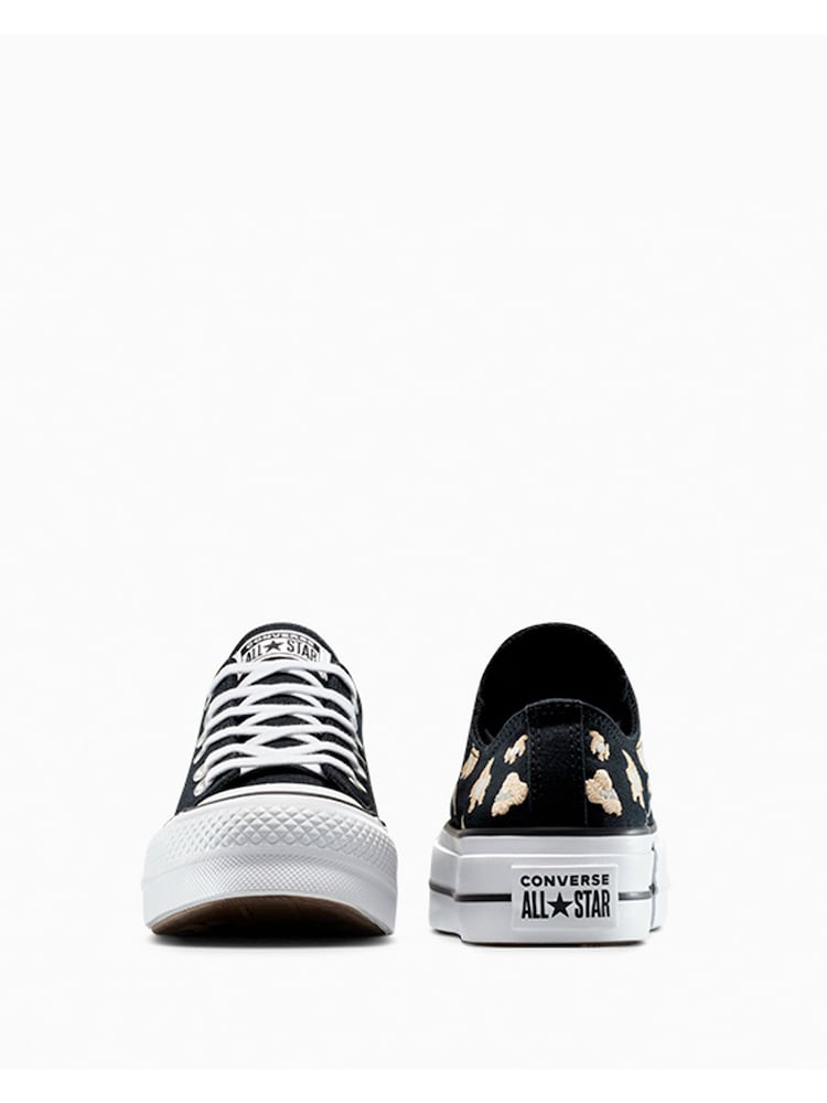 Converse Black Platform Lift Chuck Ox Trainers - Image 4 of 7