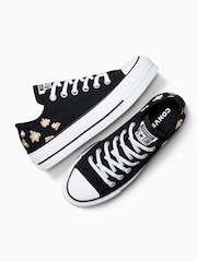 Converse Black Platform Lift Chuck Ox Trainers - Image 6 of 7