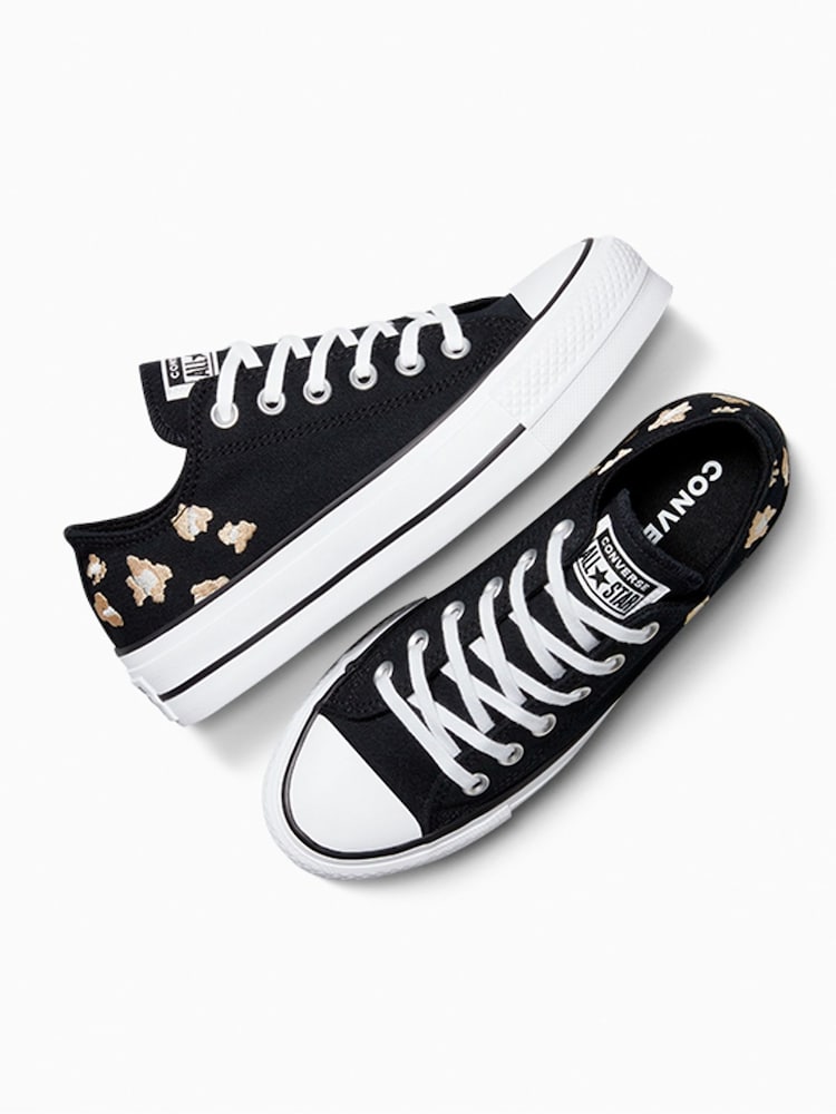 Converse Black Platform Lift Chuck Ox Trainers - Image 6 of 7