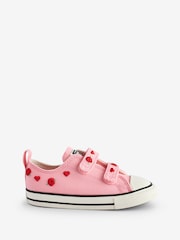 Converse Pink Infant Valentines Heart 1V Trainers - Image 1 of 9