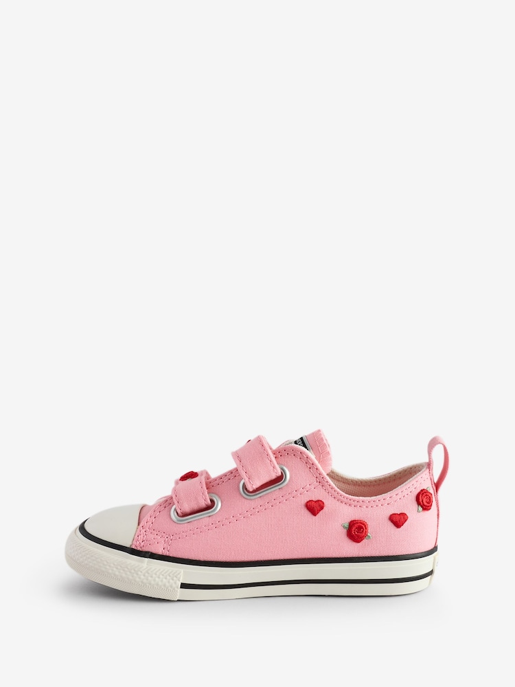 Converse Pink Infant Valentines Heart 1V Trainers - Image 2 of 9