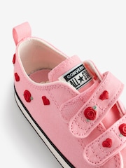 Converse Pink Infant Valentines Heart 1V Trainers - Image 7 of 9