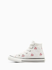 Converse White Junior Chuck Taylor Embroidered Trainers - Image 2 of 7