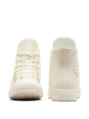 Converse White/Gold Chuck Taylor All-Star Mono Leather High Trainers - Image 6 of 8